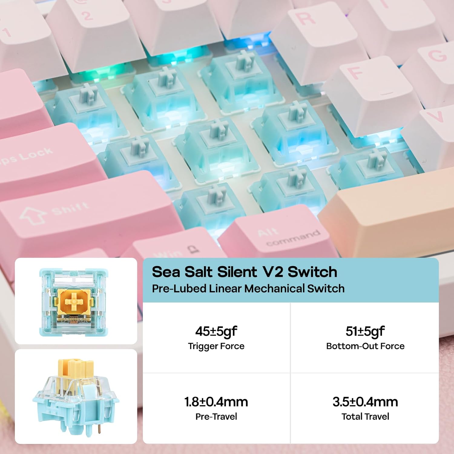 EPOMAKER TH108 PRO Full Size Mechanical Keyboard with Screen & Knob, Wireless Gaming Keyboard with 10000mAh, Creamy Gasket, Hot Swap, Custom Driver, RGB Backlight, NKRO (Pink, Sea Salt Silent)