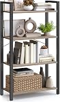 VASAGLE 5-Tier Bookshelf, Bookcase with Steel Frame, Book Shelf for Living Room, Home Office, Study, 30 x 66 x 153 cm, Industrial Style, Rustic Brown and Ink Black ULLS061B01