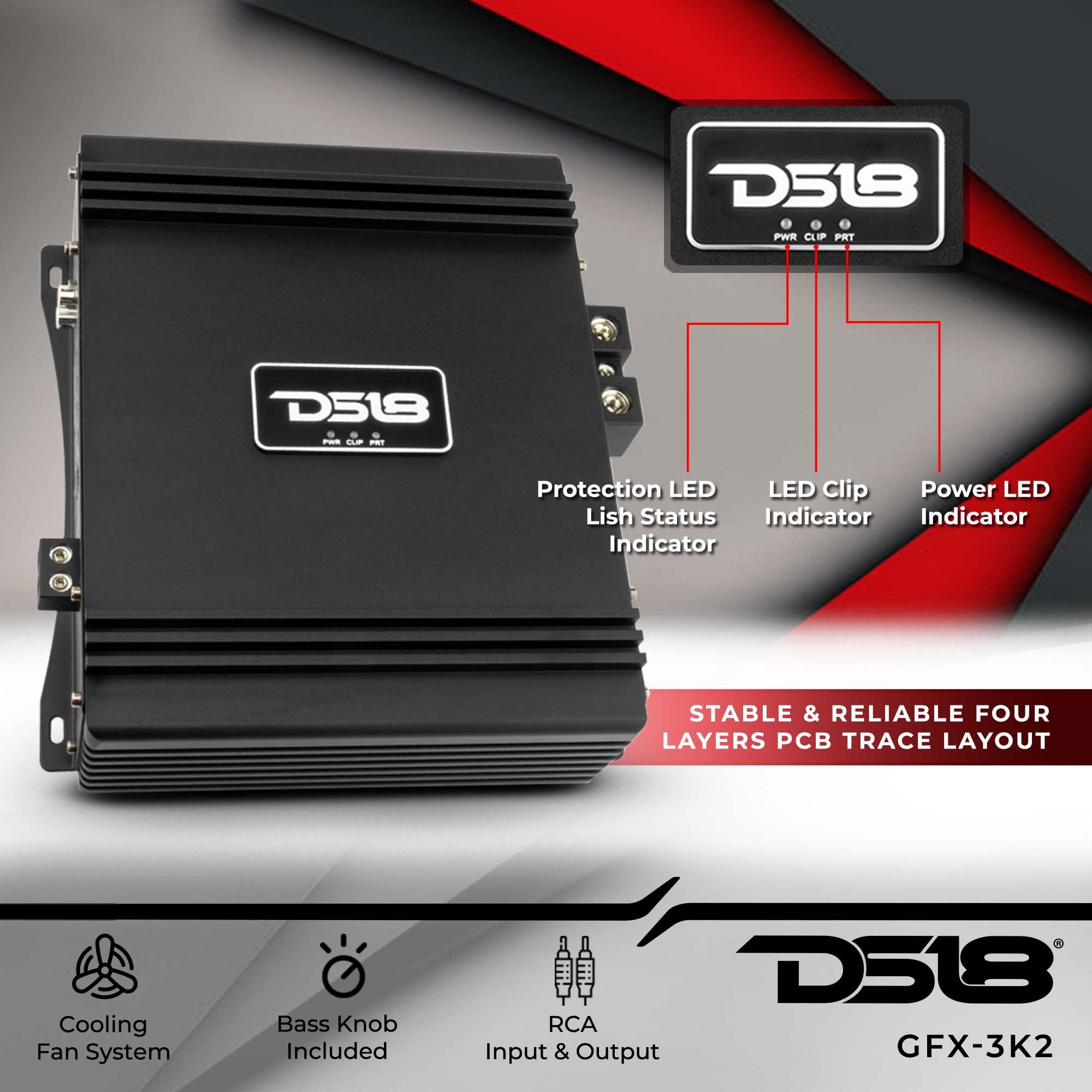 DS18 GFX3K2 3000W RMS Full Range Monoblock Amplifier Amp, 41 OFF