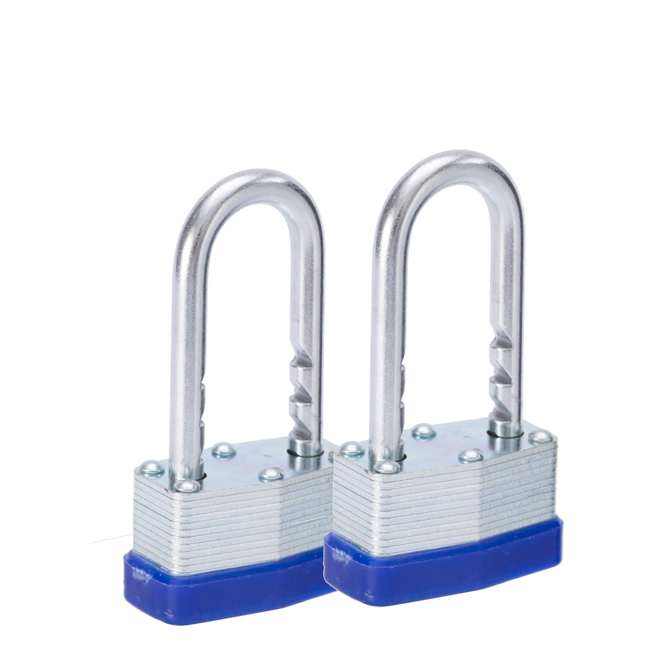 Keyed Alike Laminated Steel Padlock 45mm with Moviable Hardened Short Shackle Pin Tumbler Padlock 2Steel Keys 2packs