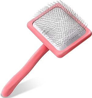 Sponsored Ad - Pet Slicker Brush With Soft Massage Grooming Stainless Steel Pins - Slide This Universal Miracle Coat Slick...