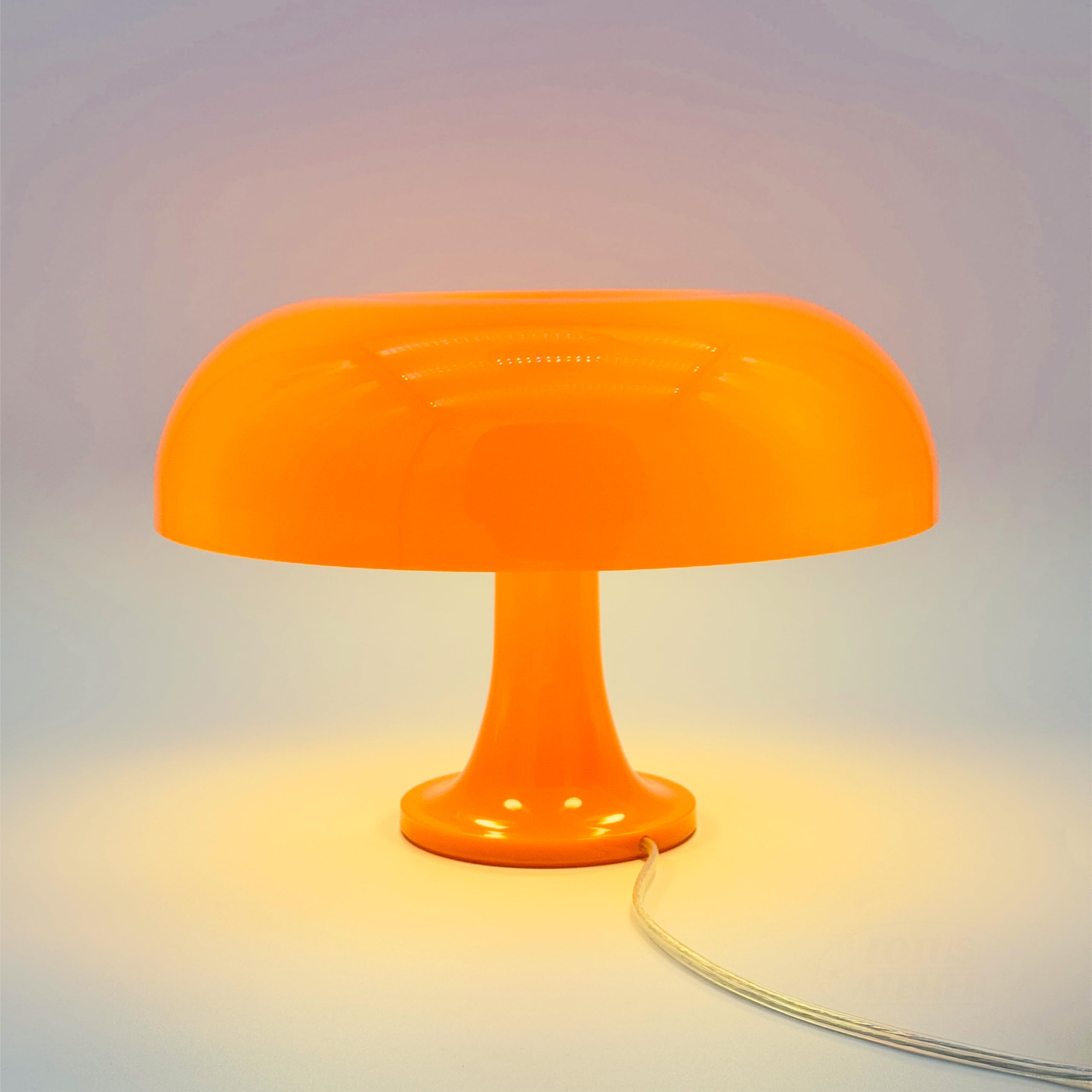 Lotus AtelierOrange Mushroom Lamp for Room Aesthetic Modern Lighting for Bedroom | Cool Retro Living Room Decor (Orange)