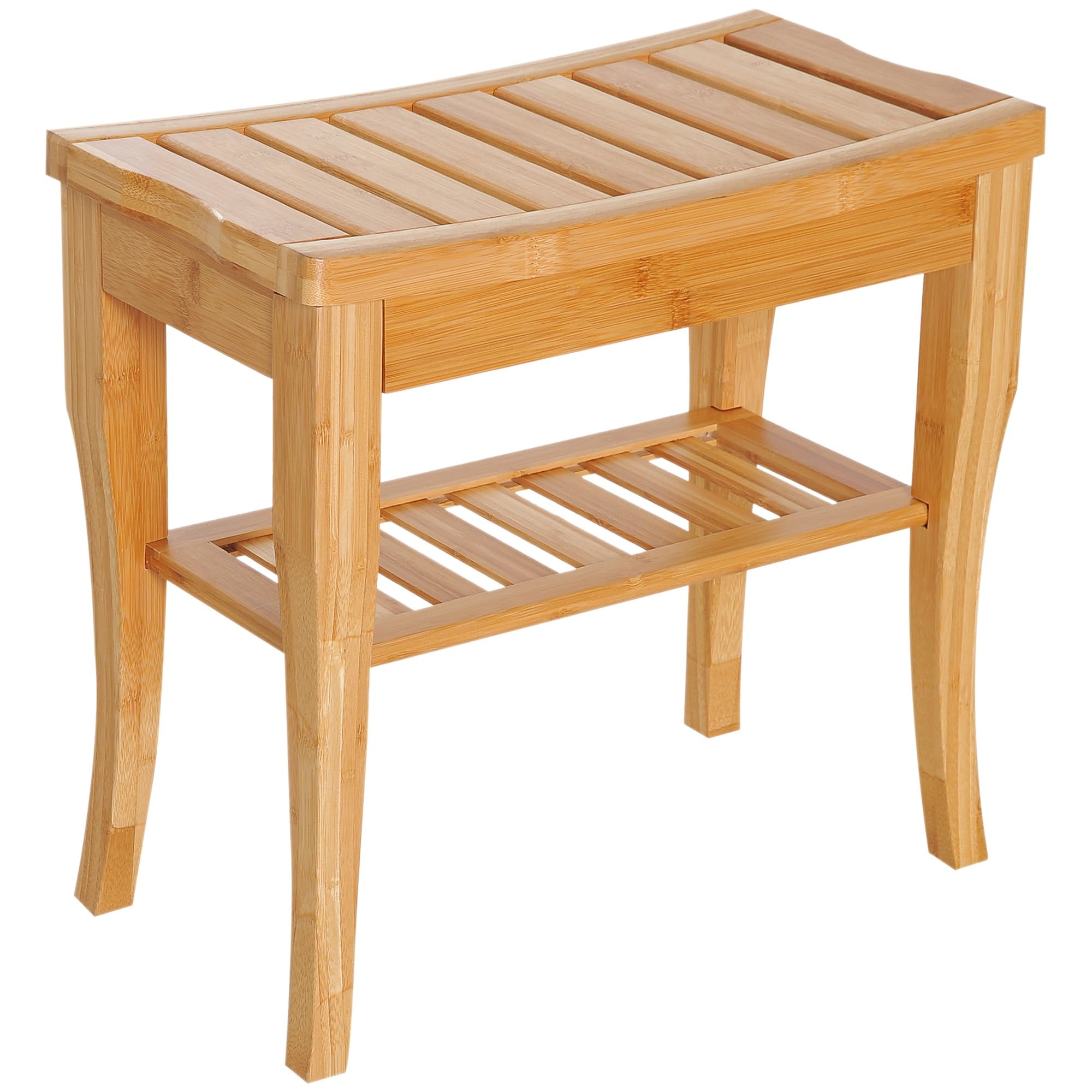 Tabouret de douche en bois de 50 cm pour créer une ambiance spa et organiser votre salle de bain