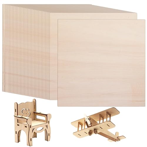 Miniatura 8 de 10 hojas de madera contrachapada de nogal para bricolaje de 12 x 12 x 18 pulgadas, madera de artesanía sin terminar para corte láser, grabado,