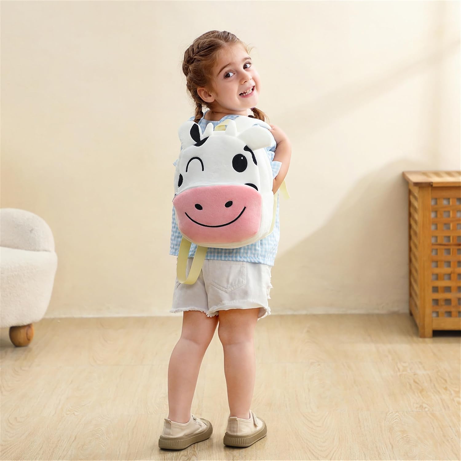 Cute Toddler Backpack,Kids Mini Travel Bag Plush Animal Cartoon Toddler Bag Daypack Backpack for Boys Girls 2-4 Years