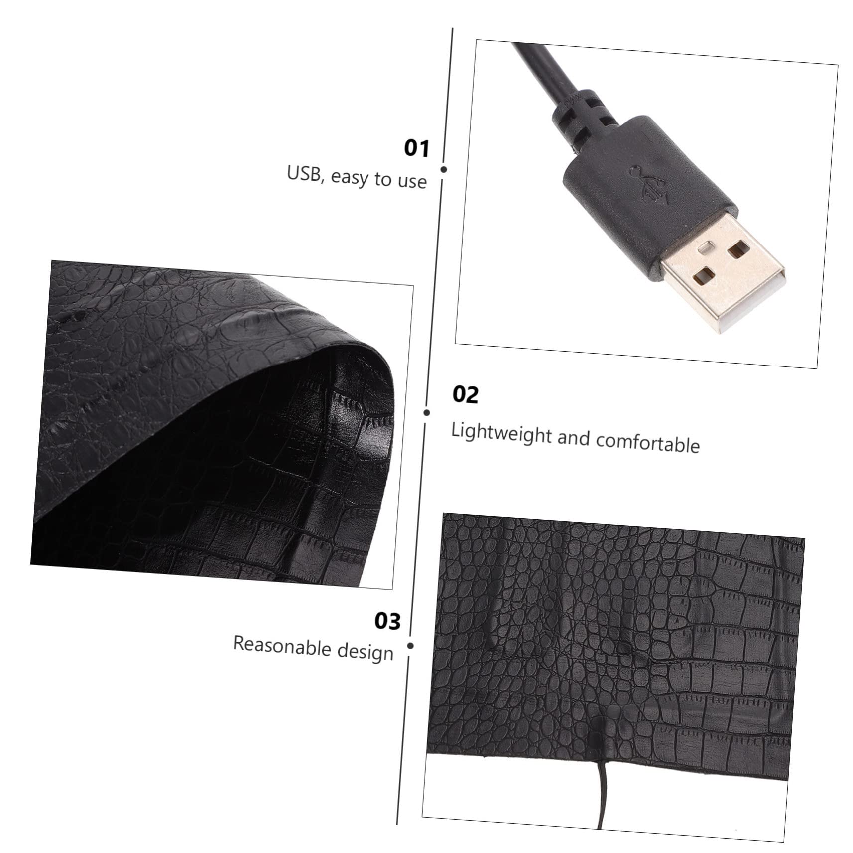TOYANDONA Tappetino Riscaldante per Rettili USB Regolazione Termica a 3 Livelli, Cuscinetto Riscaldante in Effetto 33x18 Cm, Anti-morso per Animali Domestici Striscianti e Terrari