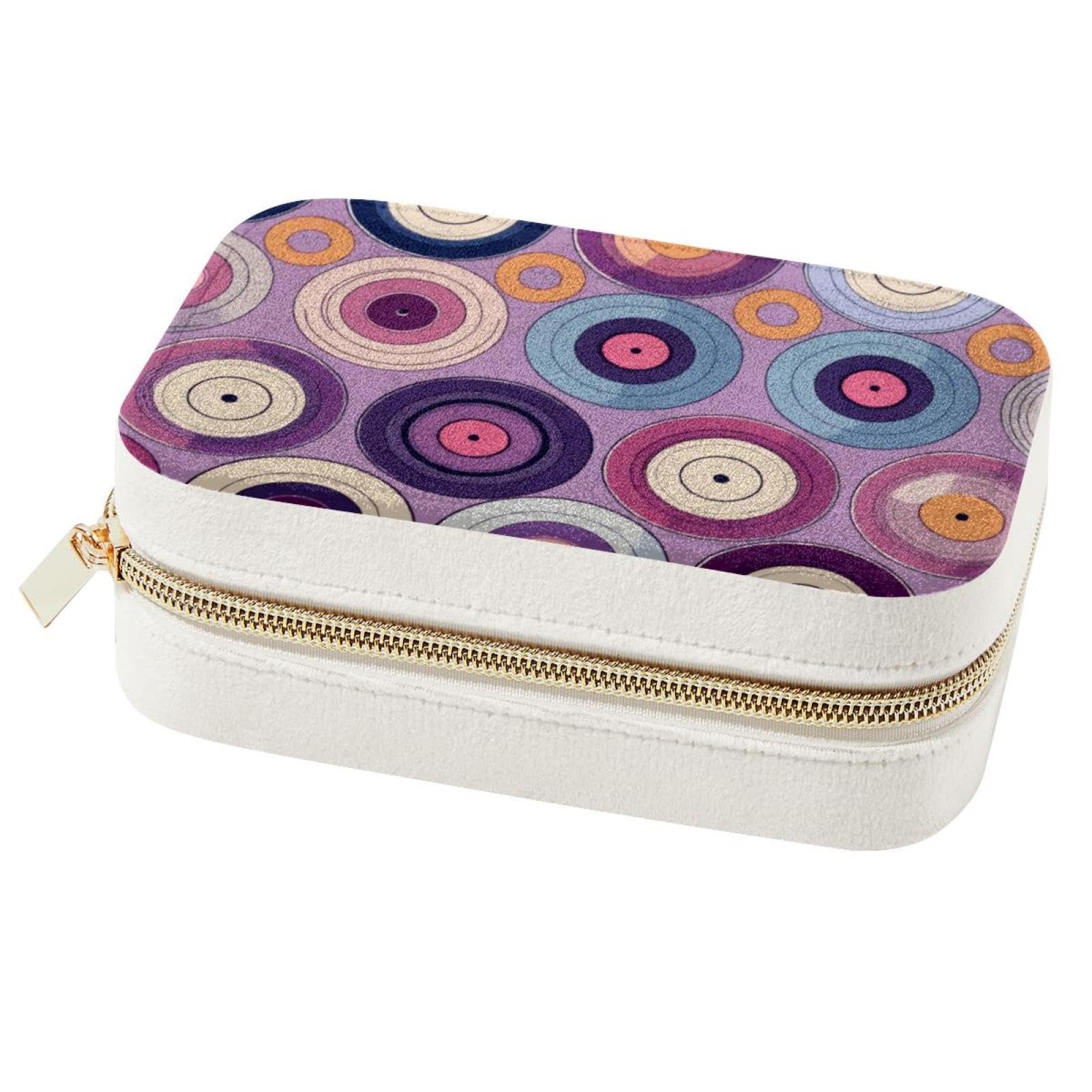 Étui de rangement de voyage en velours violet double couche pour transporter vos bijoux précieux