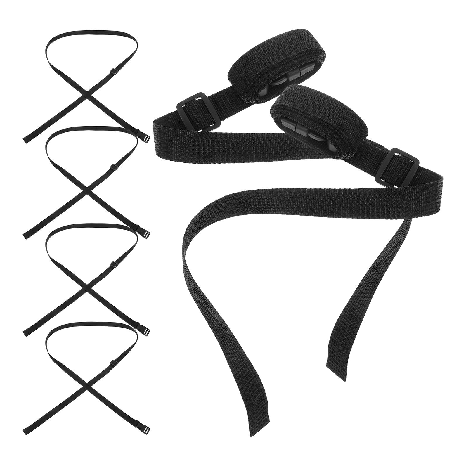 LIFKOME Correas de Nailon Ajustables Hebilla y Clip, Extensor de Correa para Mochila y Riñonera, Resistente, 2 Cm X 150 Cm, Paquete de 6 Unidades, Adecuado para Viajes y Amarre