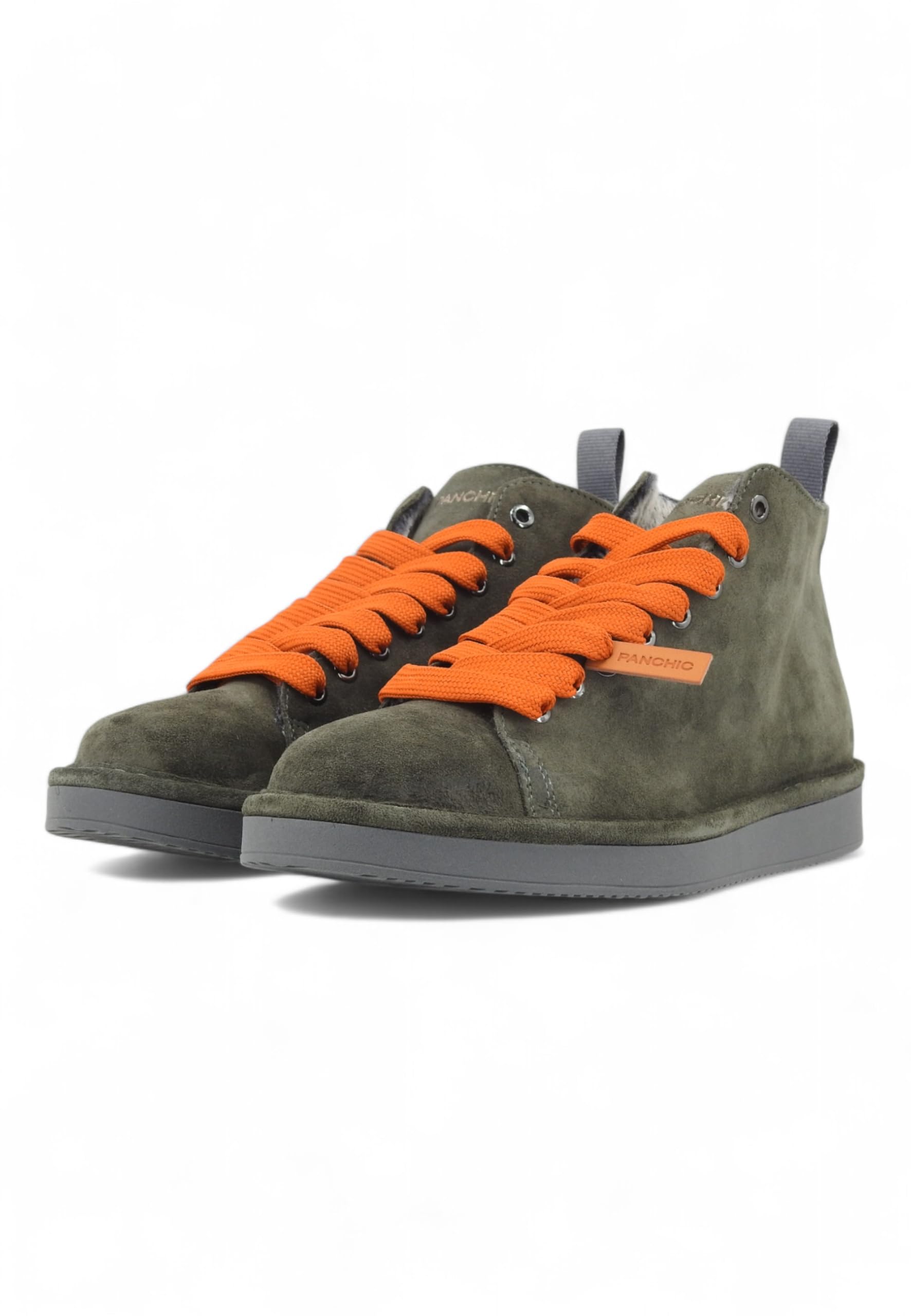 PANCHIC Polaco de hombre P01 de ante gris y cordones naranjas - P01M016 00882190 - Talla