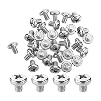 Vista 164 de MroMax 30 tornillos de máquina Phillips de cabeza plana M2 x 0.197 in, acero inoxidable 304 18-8, rosca completa, tornillos de cabeza cruzada gris