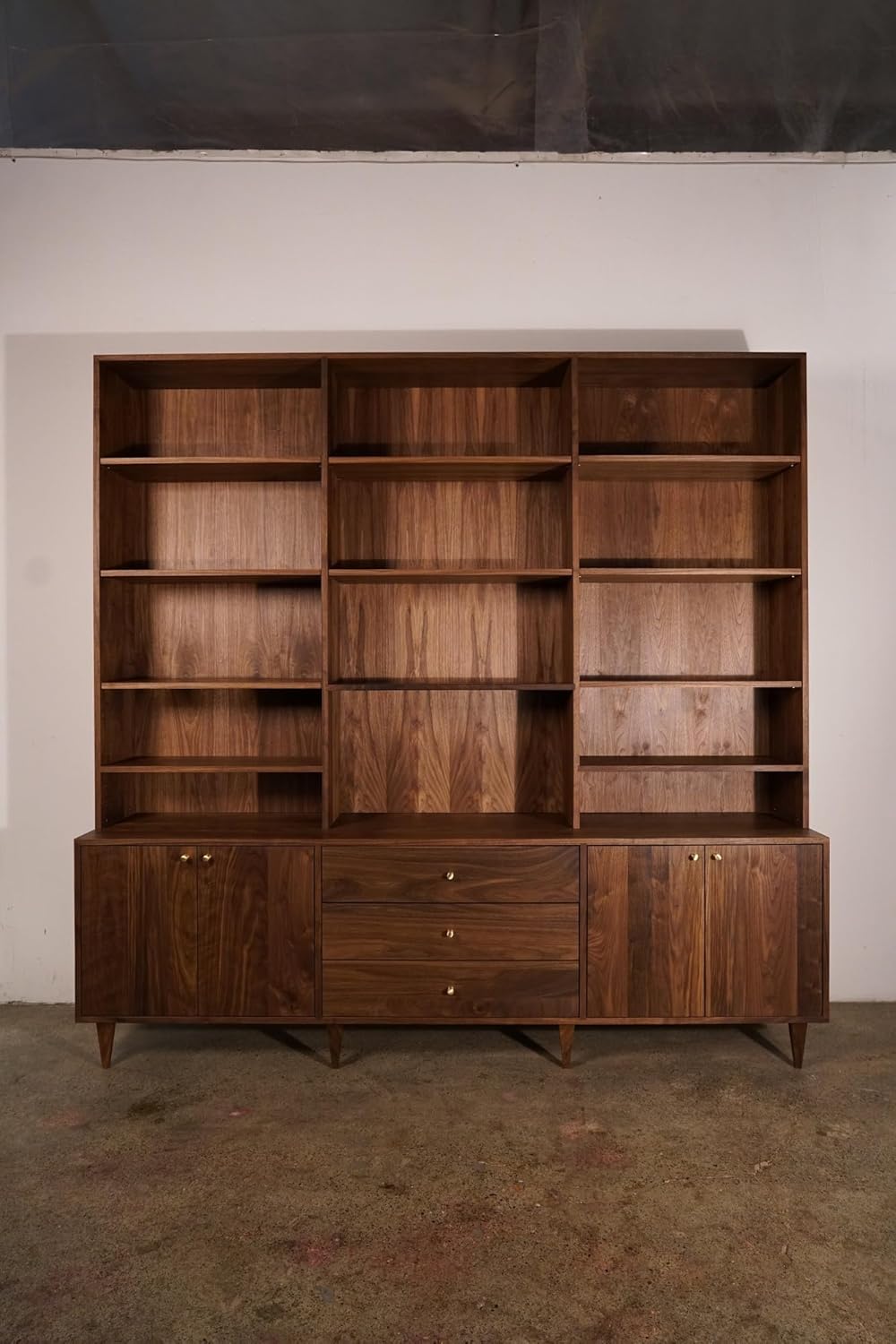 Solid Wood Sideboard With Shelves for Home Office, Easy Assembly(BROWN)