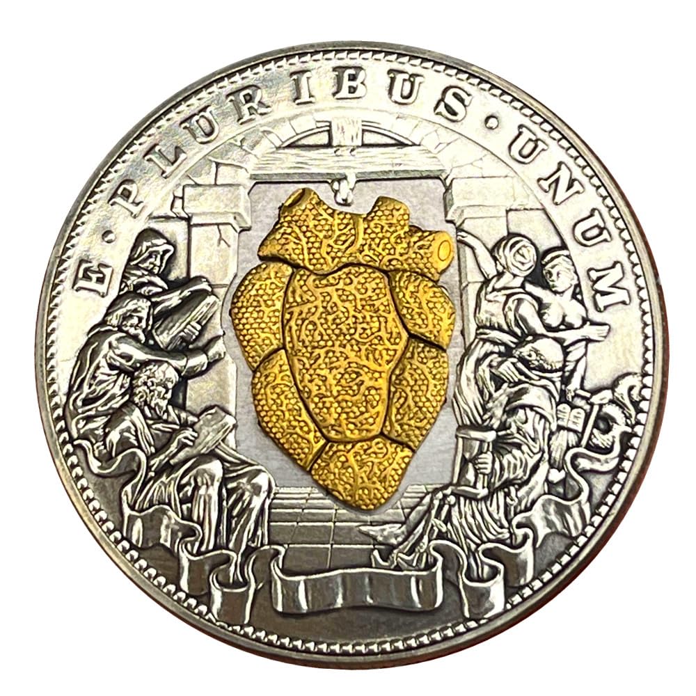 Movable Mechanical Coin Beating Heart Hobo Nickel Morgan Dollar Collectible | Roman Booteen Coin, Magic Coin,Handmade Coin, Commemorative Coin, Creative Gift,Coin Collector,Moving Parts,