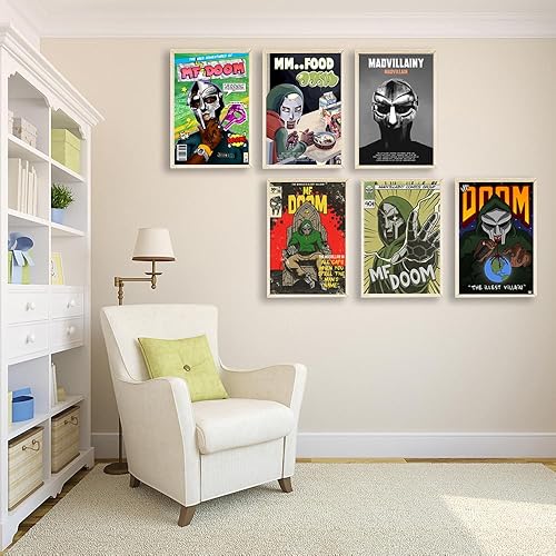 Miniatura 6 de Póster de rapero MF de cómic de hip-hop, pósteres musicales para habitación, lienzo estético, arte de pared, decoración de dormitorio, regalo para