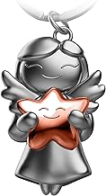 FABACH Guardian Angel Keyring Metal Key Ring with Star Angel Pendant