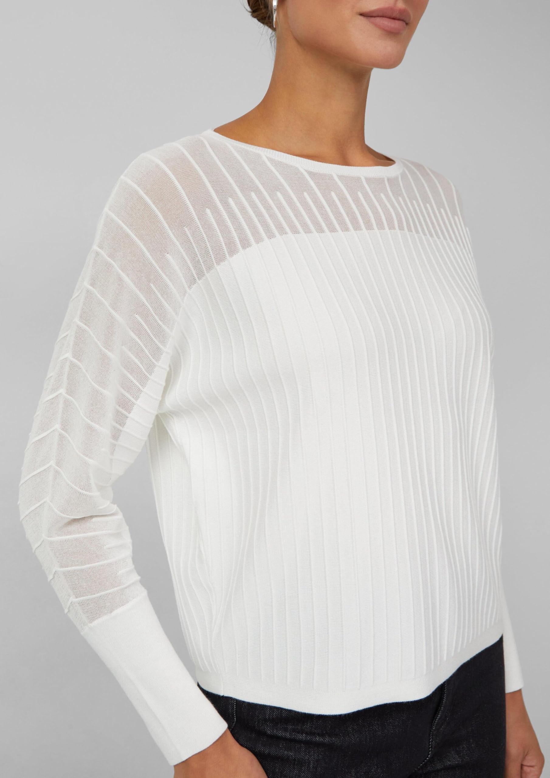 s.Oliver Feinstrickpullover mit Fledermausärmeln und Ottoman-Struktur