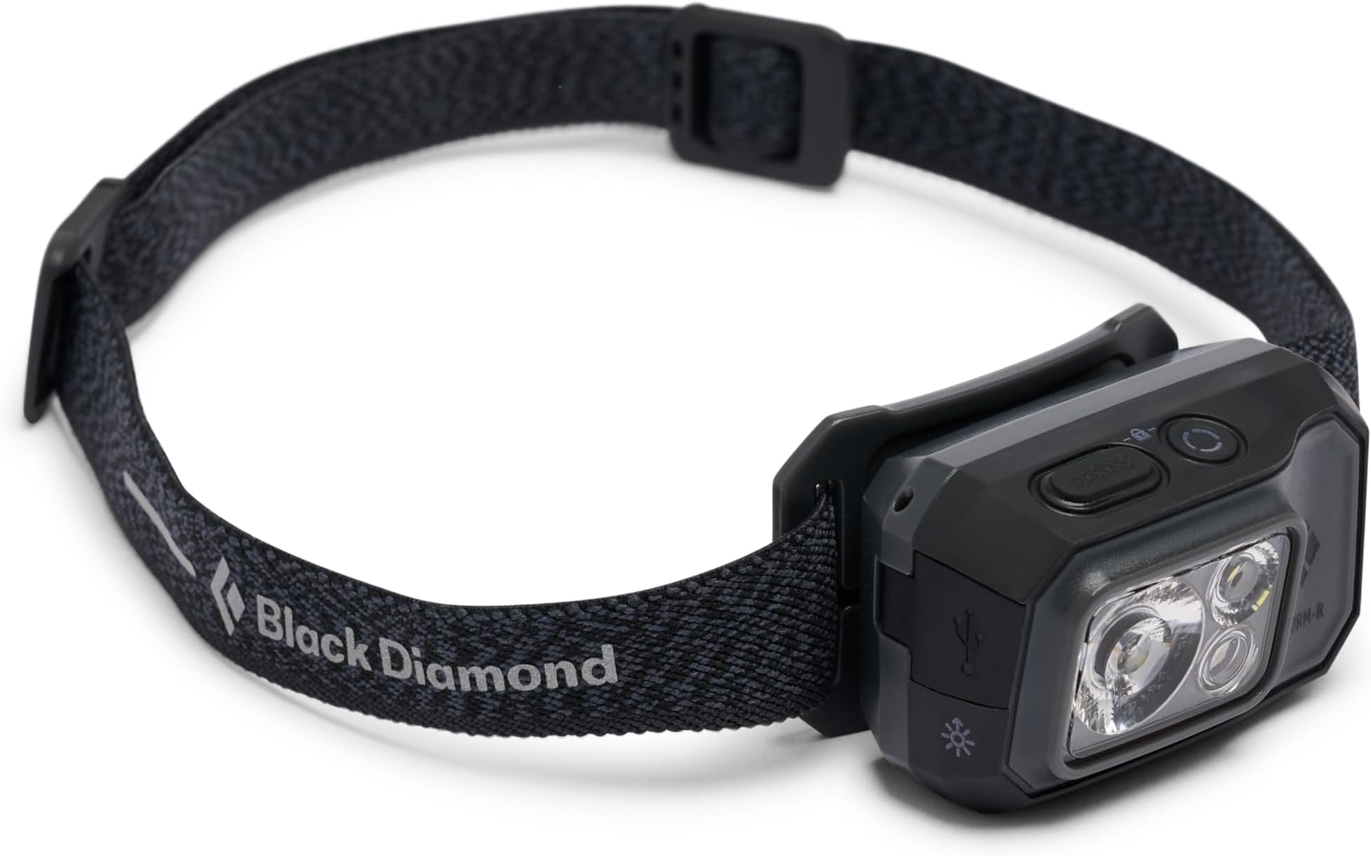 BLACK DIAMOND Storm 500-R Rechargeable LED Headlamp (Graphite) - Waterproof and Dimmable Headlamp for Camping, Hiking, Running, with Red Light Headlamp Mode
