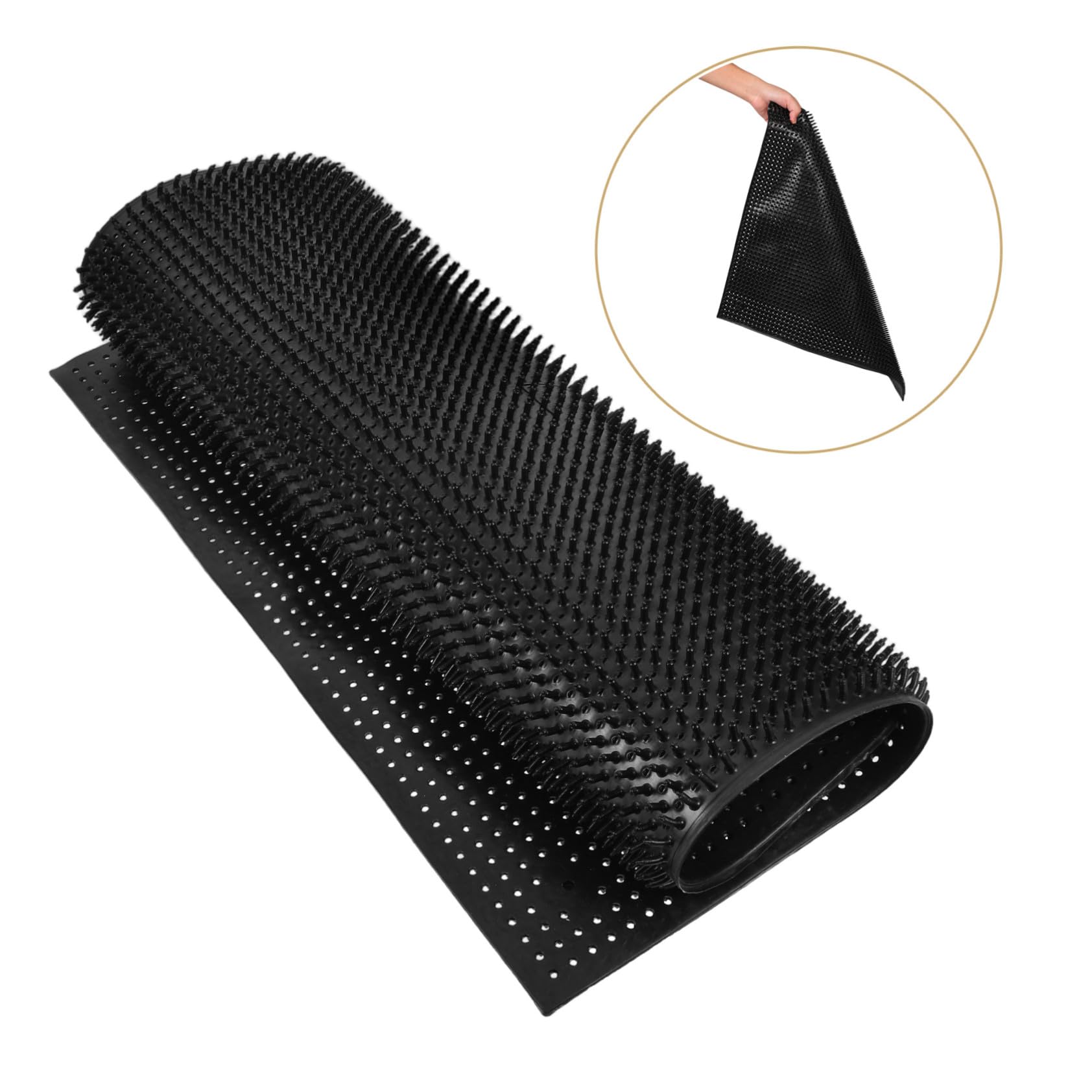 Spazzola per Bovini Nera in Silicone 1 Pezzo, Robusta | Antiprurito per Cavalli e Stalle, Uso in Fattoria, Installazione Semplice, Accessorio per Box