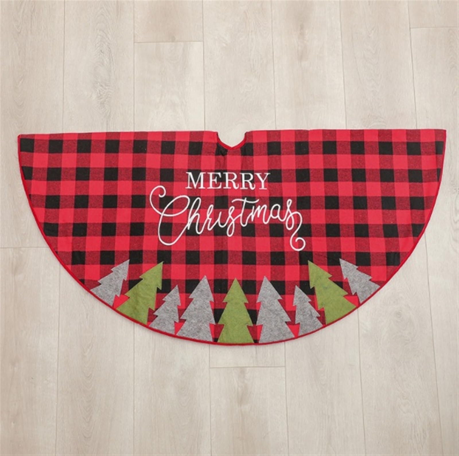 Tappeto Albero di Natale, Gonna per Albero di Natale da 48 Pollici, Ornamenti con Tappetino Scozzese A Doppio Strato per Decorazioni per Feste in Casa Festa Forniture