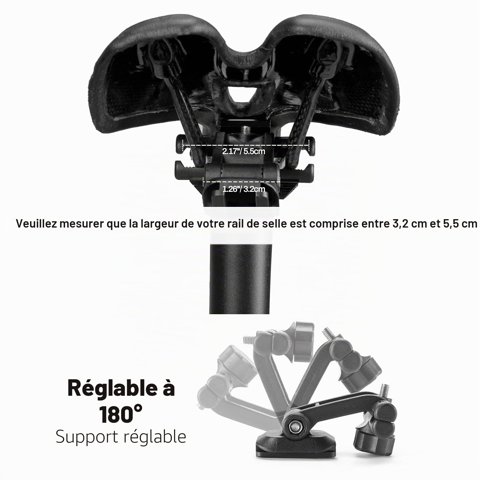 ROCKBROS Sacoche de Selle de Vélo Pratique avec Fermeture Rapide Sacoche de Siège pour Vélo de Course Route VTT Pliant 1L Noir