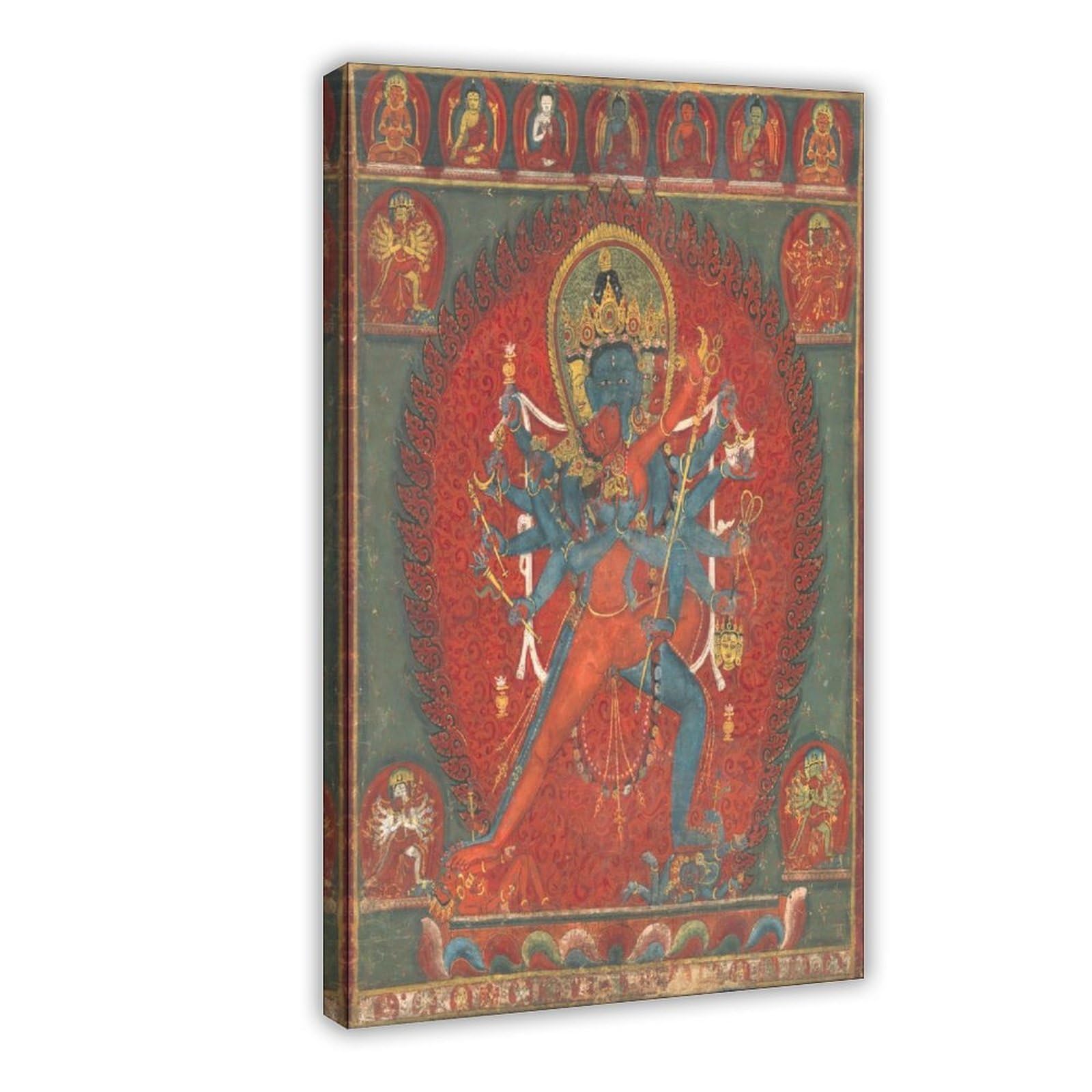 WCYB Tantric Buddhist Deities Chakrasamvara And Vajravarahi Tantra Tibetan Buddhism Prints Posters Canvas Deco Paintings Wall Art For Office Hangable Frame