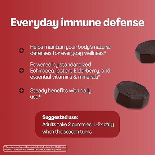 Miniatura 2 de URVI Gomitas de apoyo inmunológico Vitamina C, D3 K2, E, niacina, zinc y selenio con saúco y equinácea Multivitamínico, antioxidantes, suplemento