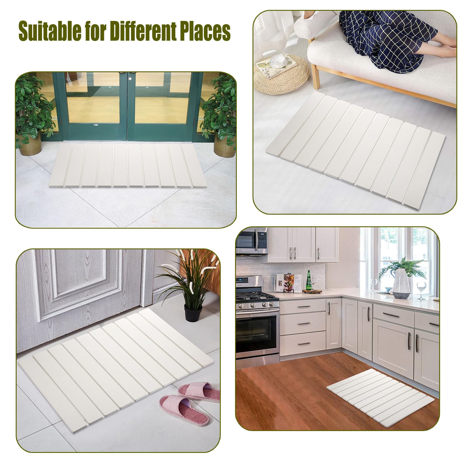 SUMTree Multi-Piece Combination Diatomite Stone Bath Mats, Non-slip washable Modern Mats for Bathroom Kitchen, Laundry Room - Image 4