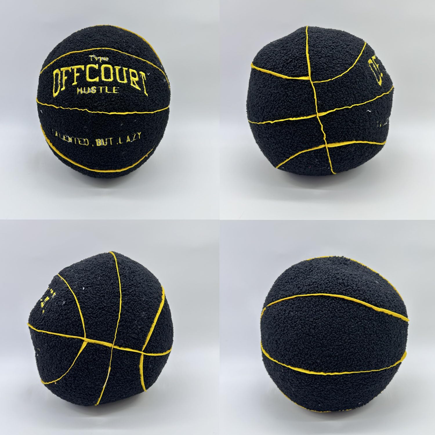 Offcourt Basketball Pillow, 25cm/9.5in Cuscino Basket Offcourt, Fluffy Soccerball Basketball Football Shaped Cuscino di Peluche, Sport Cuscini di Lancio, per Decorazione Camera