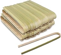 Uprony 100 Pack 6.2 Inch Disposable Bamboo Tongs for Charcuterie, Toaster, Snacks - Sturdy Wooden Serving Utensils