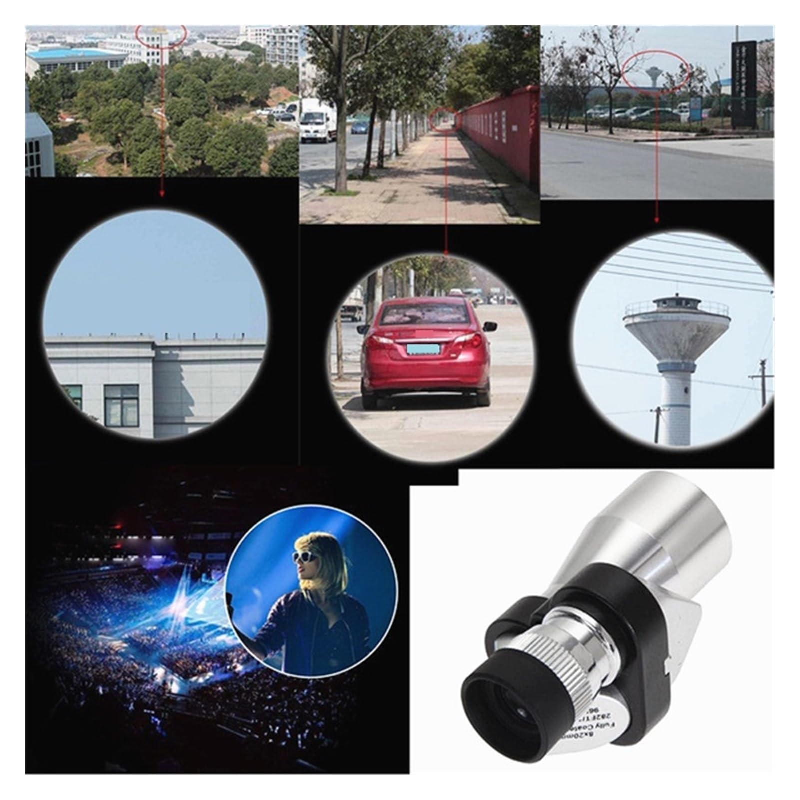Luneta Obserwacyjna Teleskop Monokularowy Z 8-krotnym Zoomem Profesjonalny, Mocny Monokular Do Polowań Kosmiczny Teleskop Noktowizyjny Astronomiczny Mocny Okular I PowięKszenie(With Tripod Clip Black)