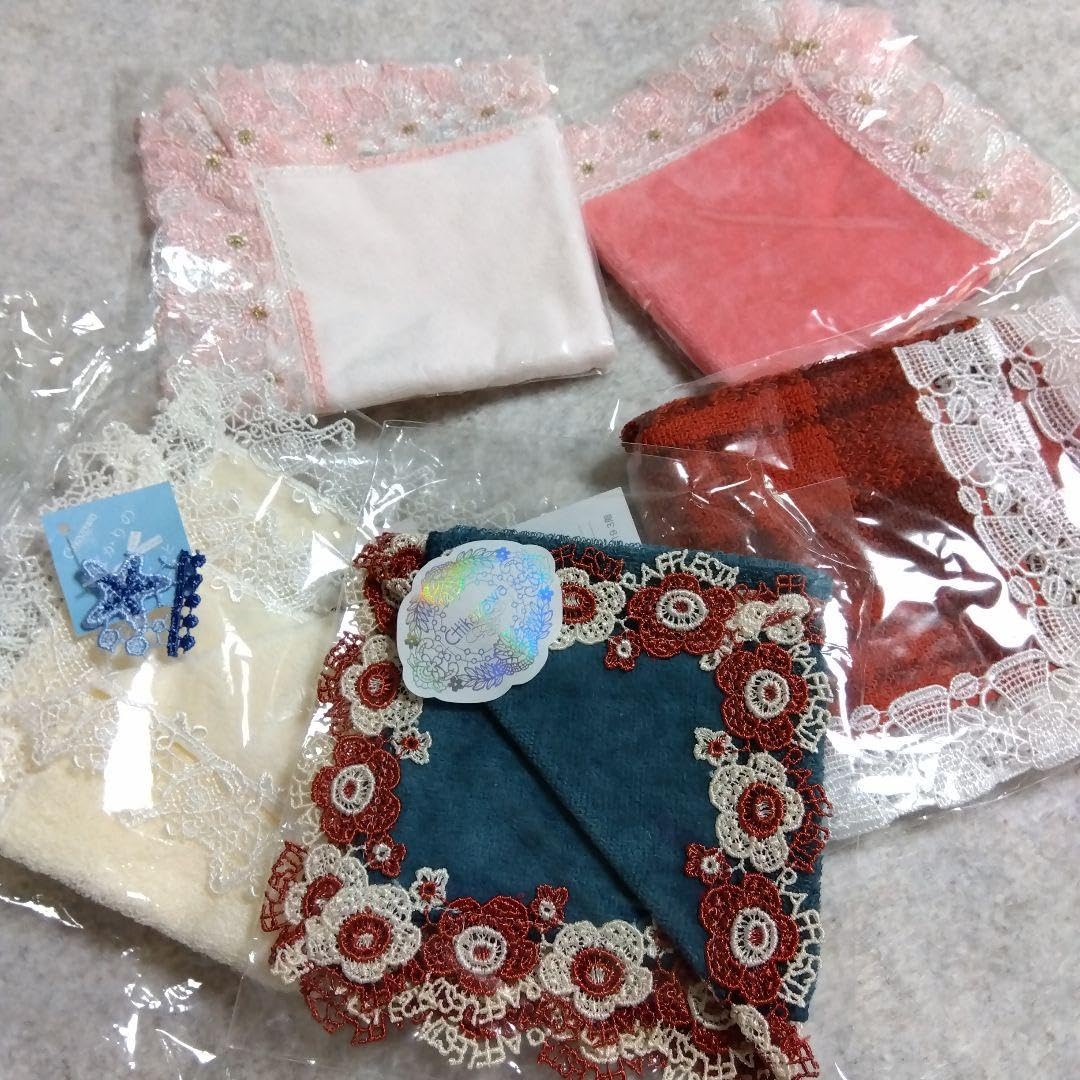 Amazon.co.jp: 近沢レース タオルハンカチ 5枚 セット 近澤 chikazawa  