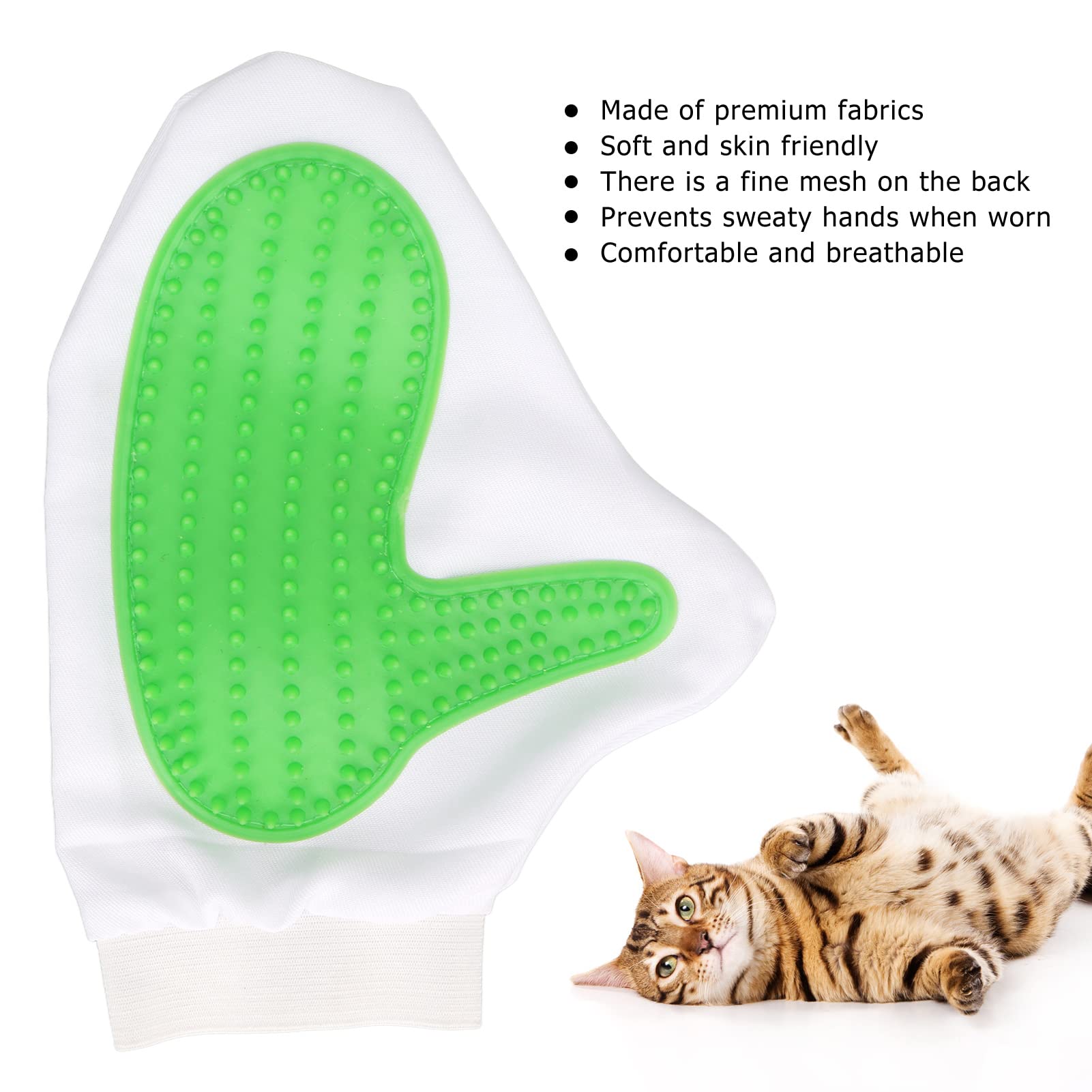 Grooming and Massage Pet Glove - Perfect for Cats, Dogs, Horses, and Rabbits! 2 in1 Deshedding, Bathing, and Fur Care Glove for Your Beloved Pets