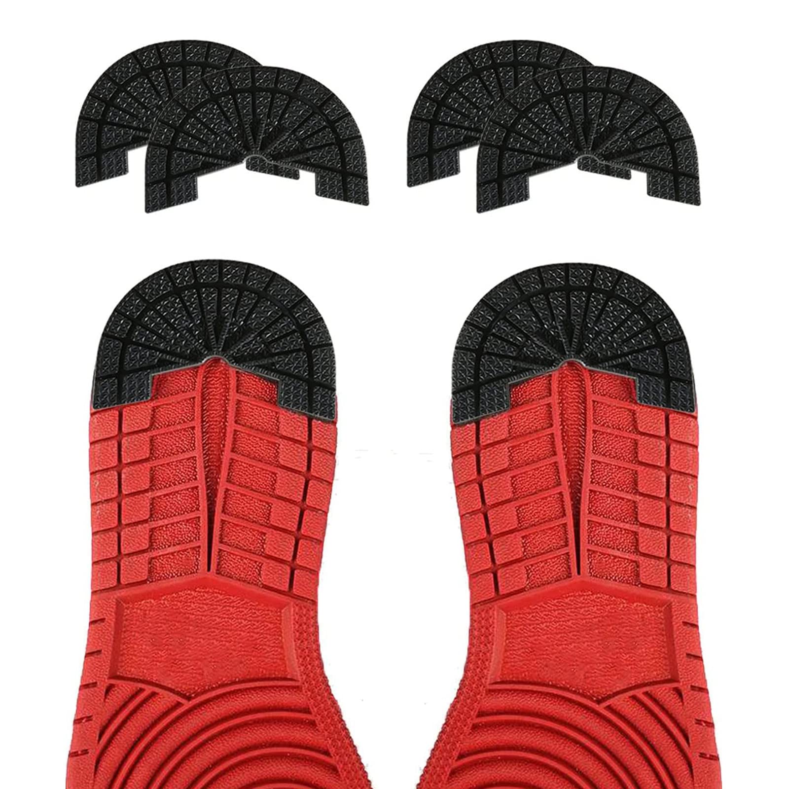 Sneaker Sole Protectors Shoe Sole Cover Protector Strong Self-Adhesive Non-Skid Shoe Pads Noise Reduction Shoes Grips Cushion (UK 8-9 (EU 41-42), 2 Paris, Black)