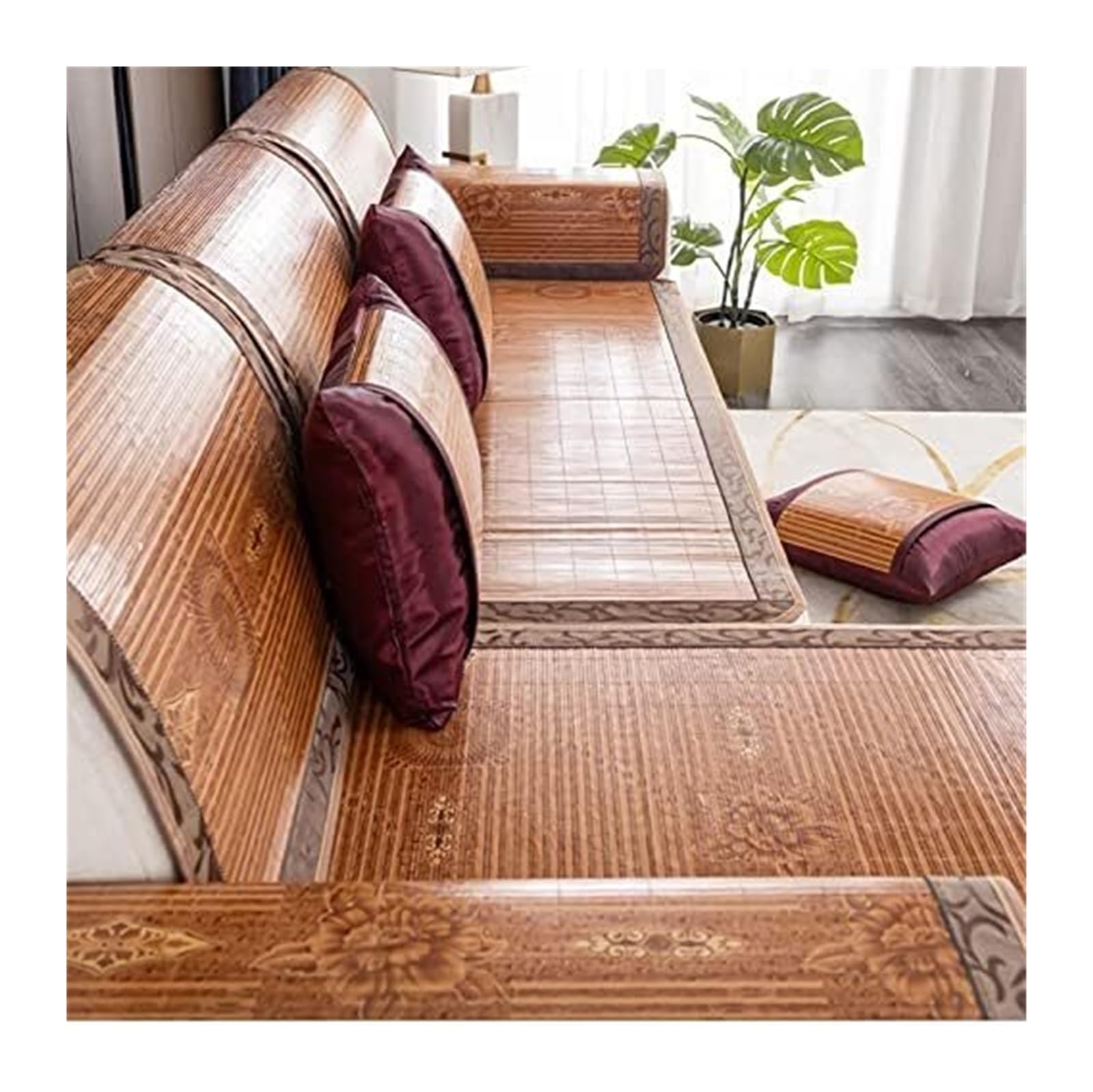 QCKNKMGG Cooling Bamboo Sofa Mat, Cooling Bamboo Sofa Mat Non-Slip Cushion Multicolor Multiple Sizes(B,70 * 180cm)