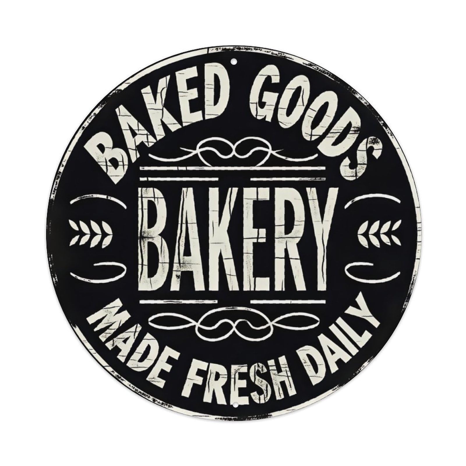 Bakery Baked Goods Vintage Wall Sign Vintage Aluminium Metal Sign, Retro Wall Decor for Home, Bar, Garage & Farmhouse 20x20cm