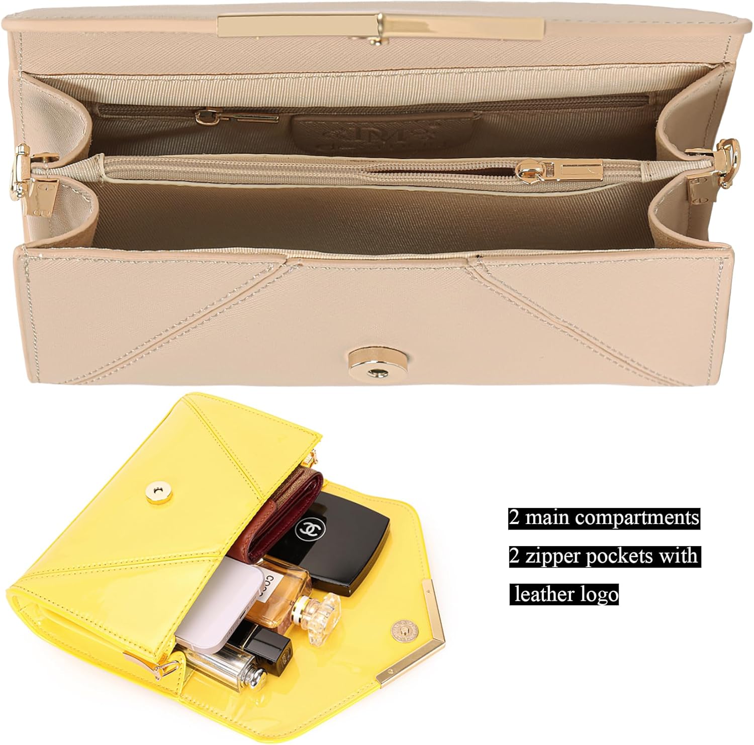 DEXMAY Women Envelope Clutch Faux Saffiano Leather Evening Handbag Foldover Clutch Bag Formal Dressy Purse - Image 7