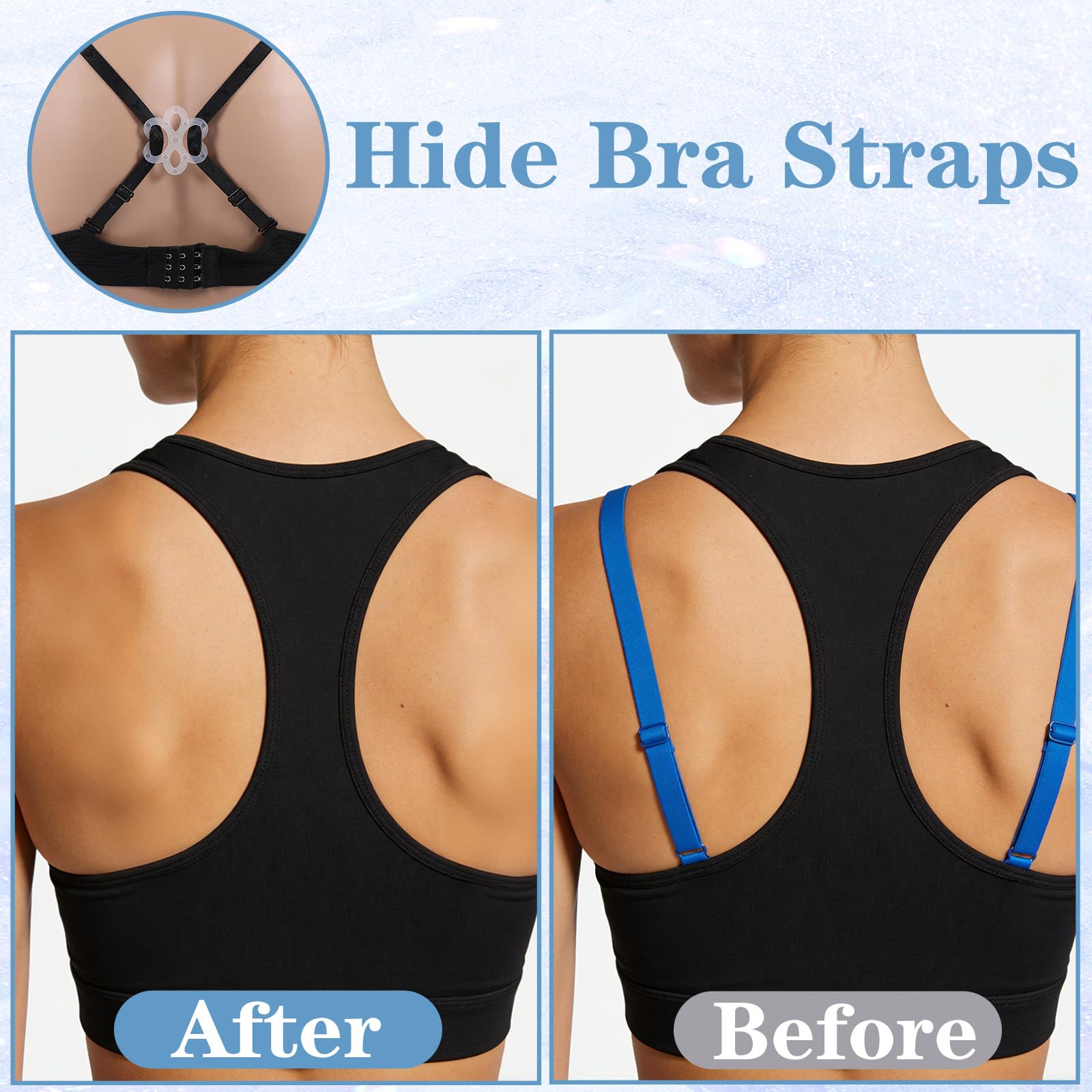 Nogeqi 14 Stück Unsichtbare BH Träger Clip, BH Klammer Rücken, BH-Clips für BH-Träger Rücken, rutschfeste BH-Träger-Halter, Bra Strap Holders für Fitnesssport Verhindern Schultergurte Rutschen