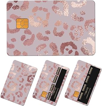 Credit Card Skin, Cute Debit Card Skin Sticker, 4Pcs Stylish Slim Anti-Wrinkling Removable Credit Card Sticker for Transportation, Key Light Pink Leopard