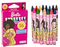 Barbie Crayons | Barbie Crayon Box | Barbie Crayons for Girls | Barbie Coloring | Barbie Accessories | Barbie Crafts | 16 Count | Multicolor (Modern, 1, Count)
