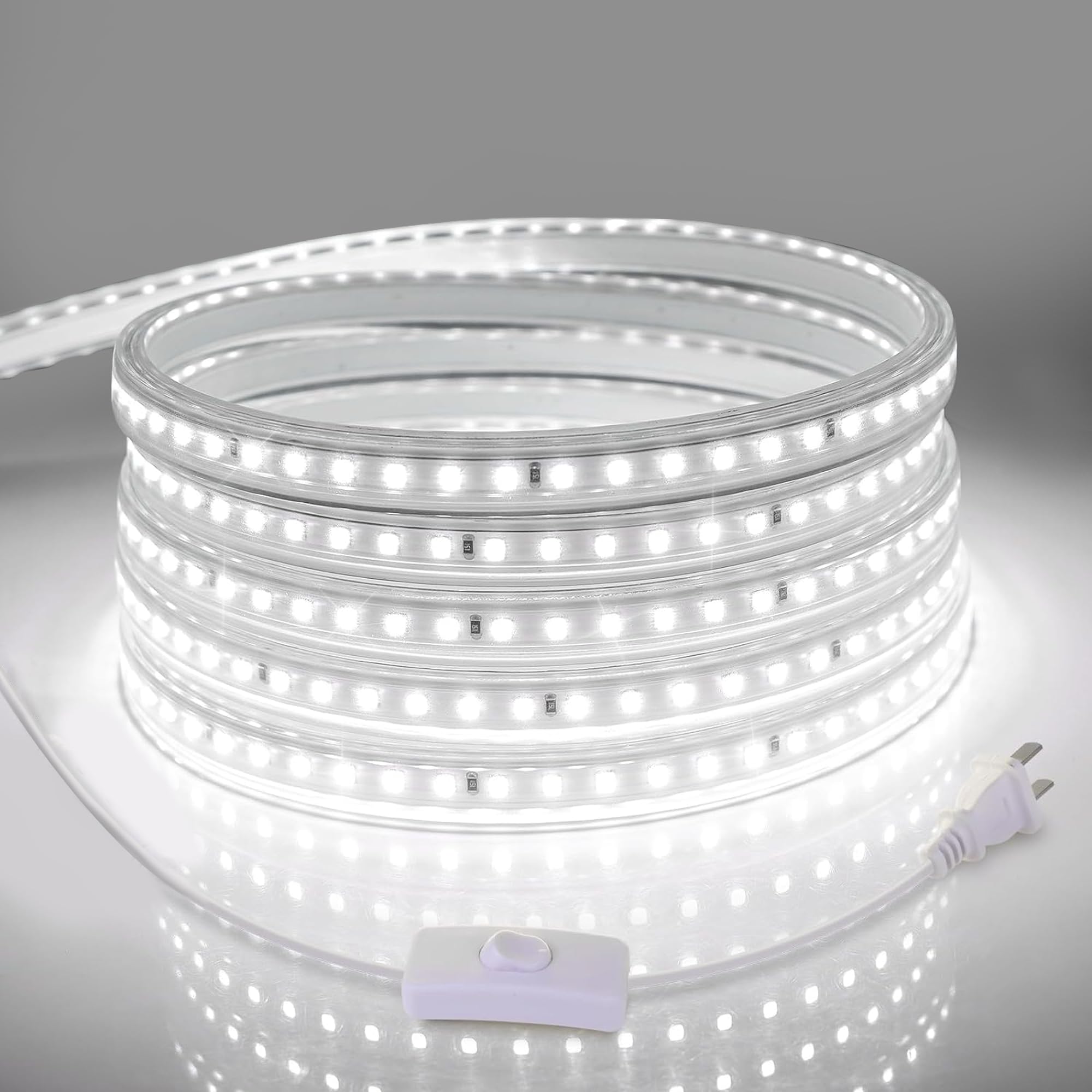 ESNCO SMD LED Strip Lights 50 Meter Long Light (220V) 6500K Warm White DayLight For Indoor & Outdoor IP68 Waterproof Natural White Decorative Strip Light