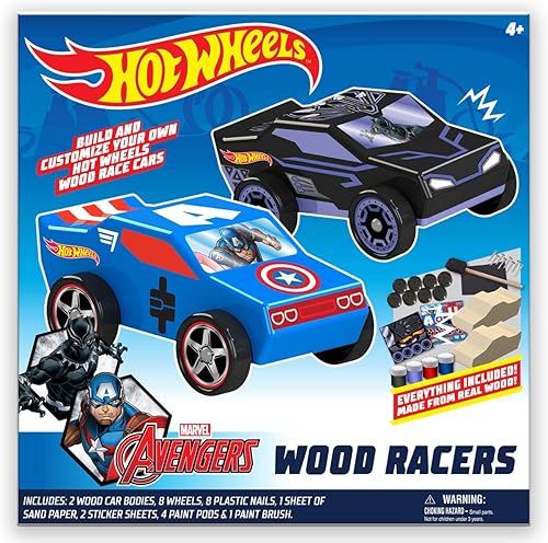 Hot Wheels Tara Toy 2 unidades de madera Racer - Pantera negraCapt America (58787)
