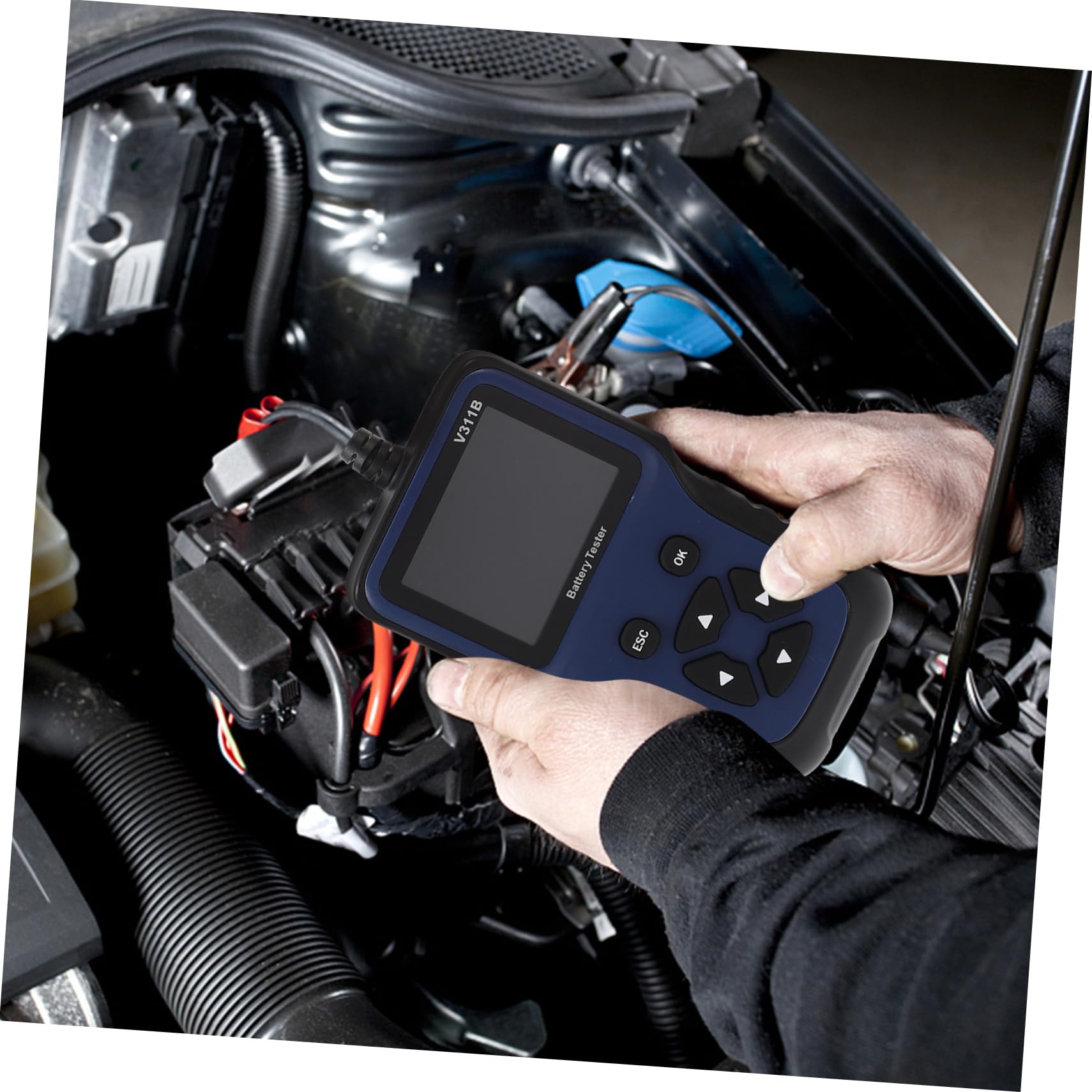 Comprobador de Batería de Coche 12v Analizador Profesional | Pantalla de Alta Definición, Plástico Ligero, para Suministro de Coche