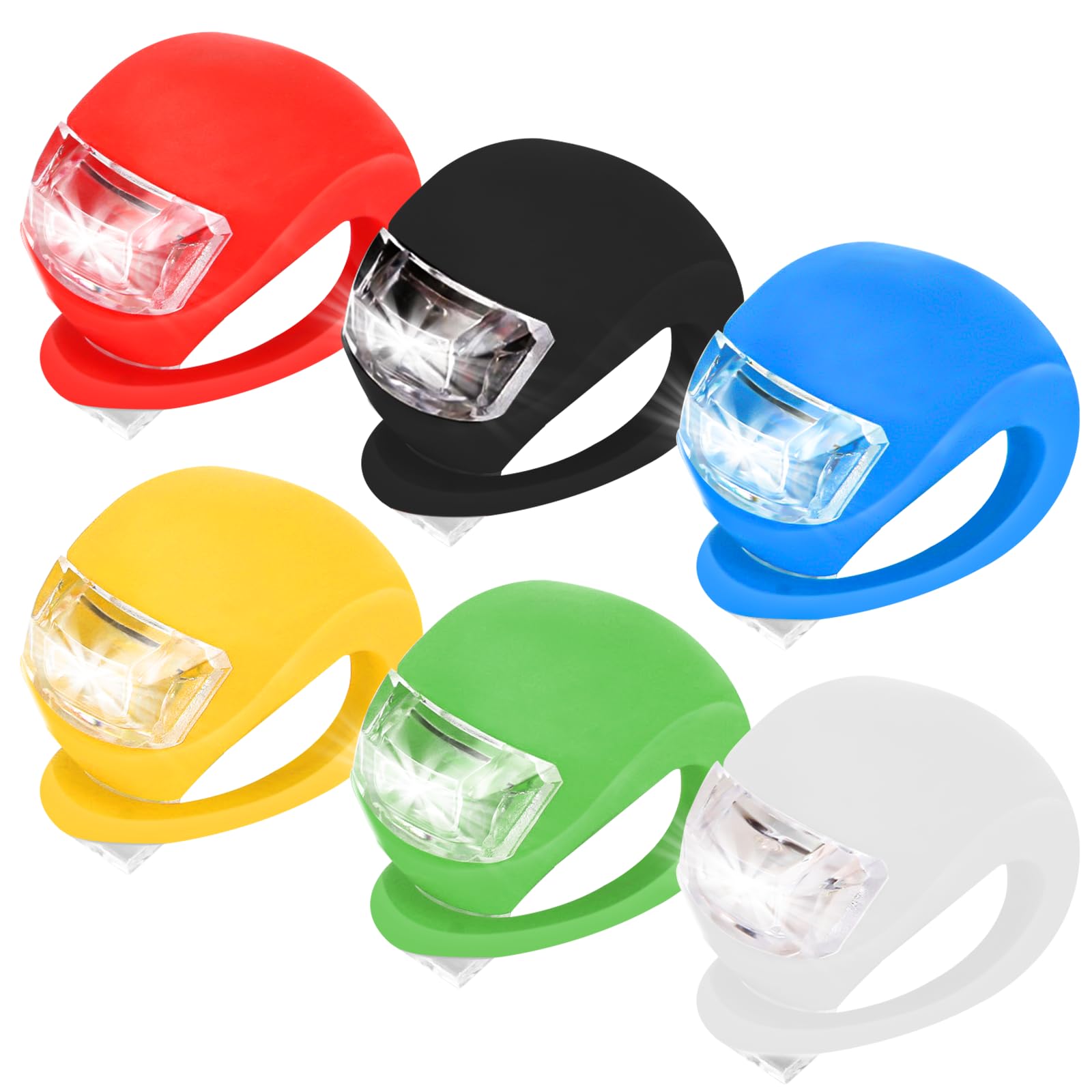 6 Stück LED Kinderwagen Licht wasserdichte Kinderwagenlicht LED Silikonleuchten mit Heller 3 Leuchtfunktionen Silikon Buggylicht für Alle Kinderwagen Outdoor Läufer(6er-Pack)