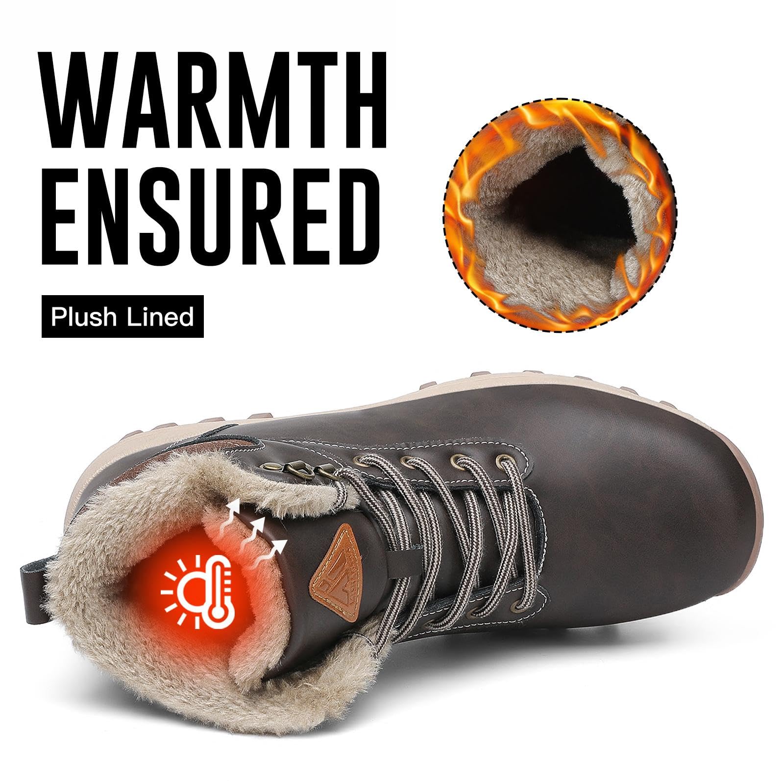 Mishansha Scarpe Uomo Stivaletti da Trekking Eleganti Scarpe da Ginnastica Stivali da Escursionismo Invernali Impermeabile Outdoor
