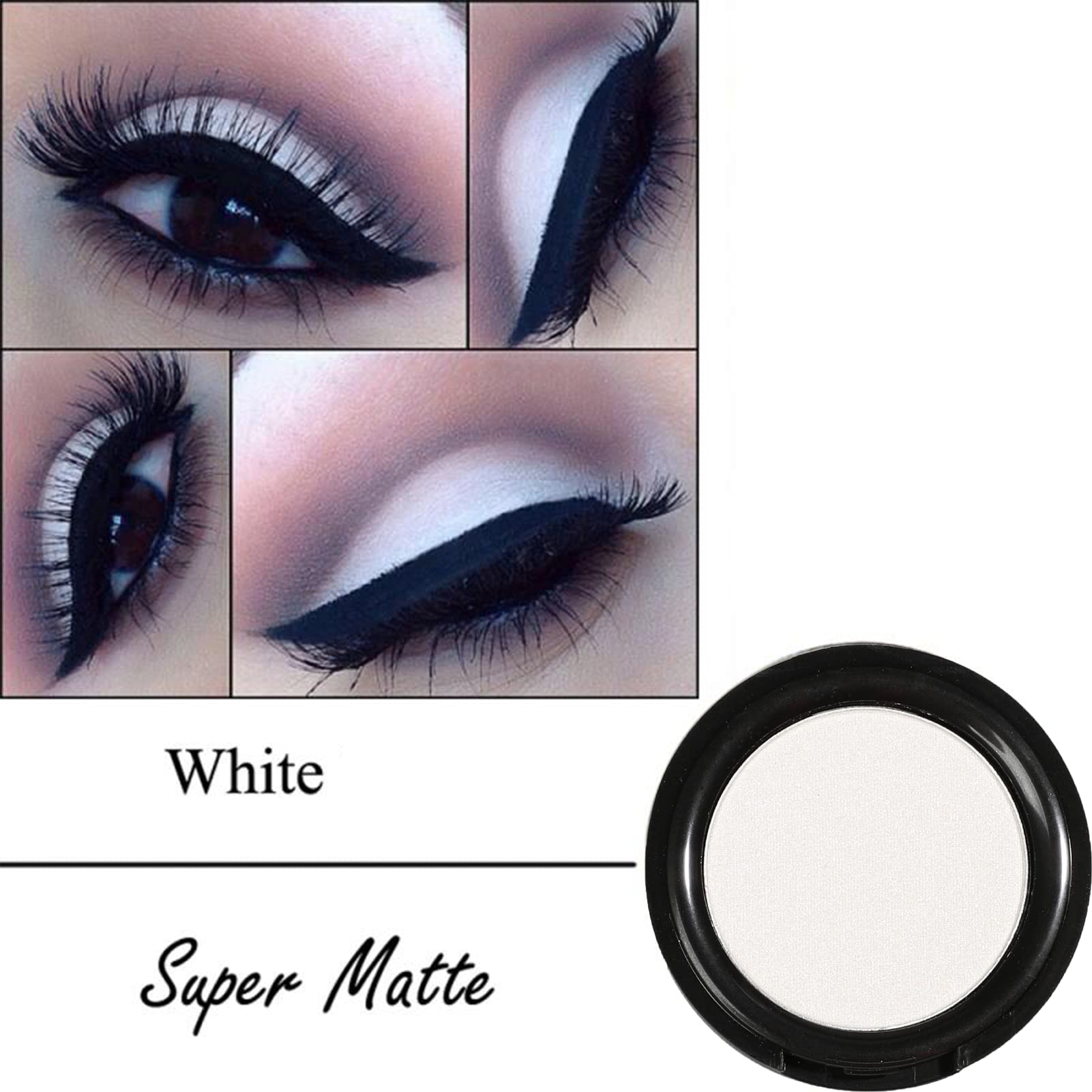 Single Matte Eyeshadow,Pressed Fine Powder Eyeshadow,High Pigment Longwear Single Black Eye Make up for Day&Night - Image 2