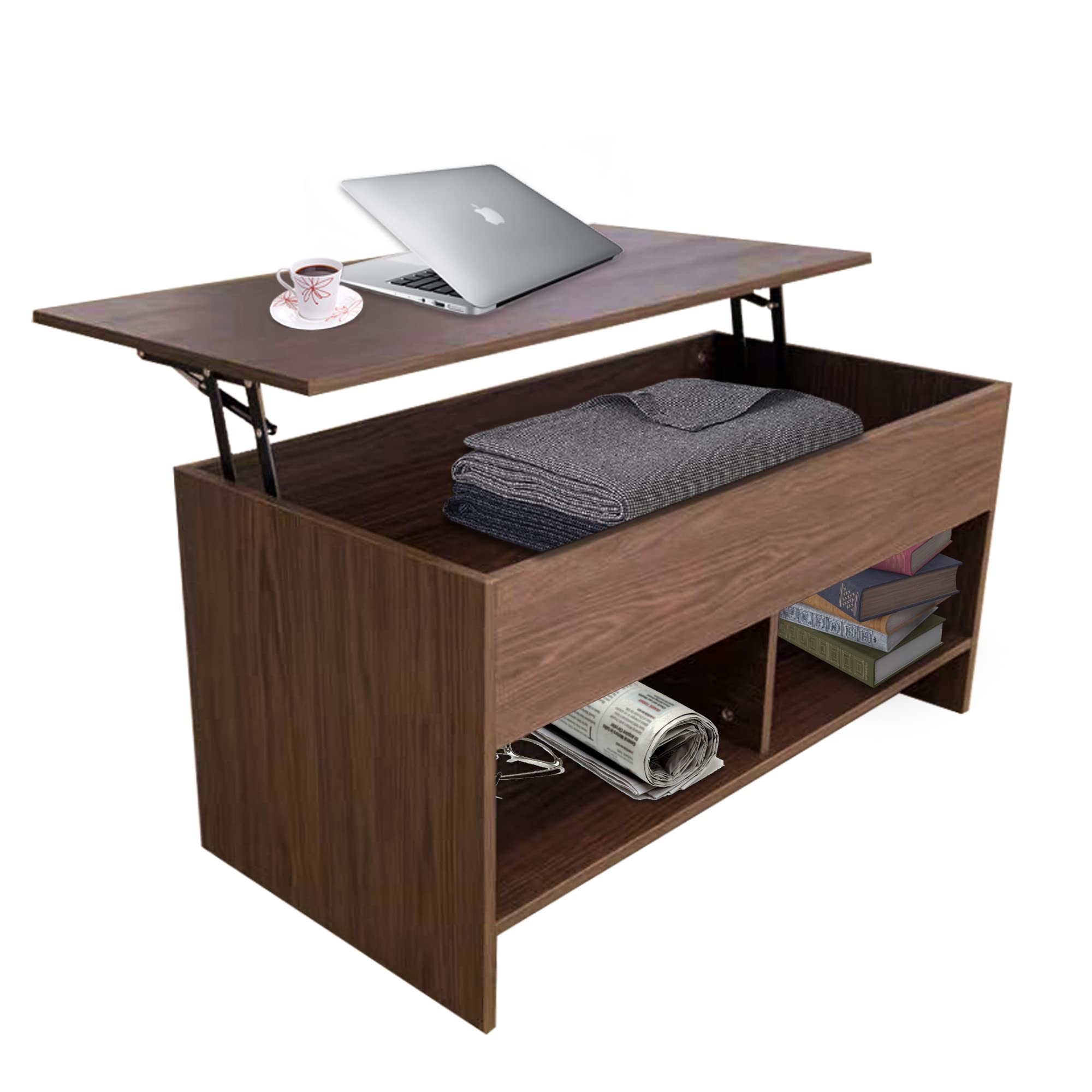 FDW Lift Top Coffee Table Living Table Modern Table Coffee Desk Air Rod ...