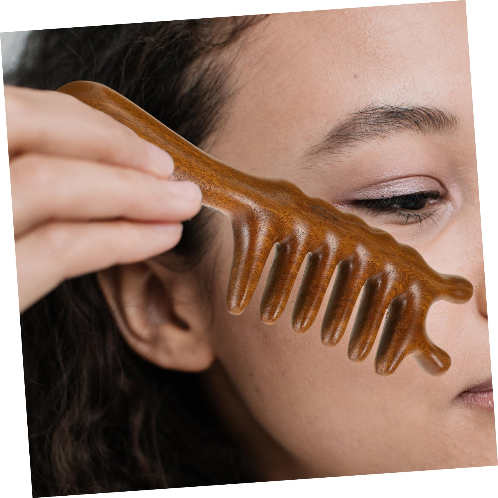 Healeved 3piezas Peine De Madera Natural Para Masaje Del Cabelludo Peine De Dientes Anchos Ergonómico Para Cabello Rizado y Grueso El y Estimula La Circulación Portable y