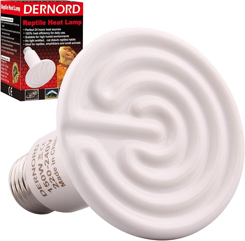 DERNORD Heizlampe E27 Wärmelampe Terrarium - 150W Keramik Heat Emitter Reptilien Dunkelstrahler Küken für Wärmelampe Schildkröten Outdoor Heizstrahler Tiere