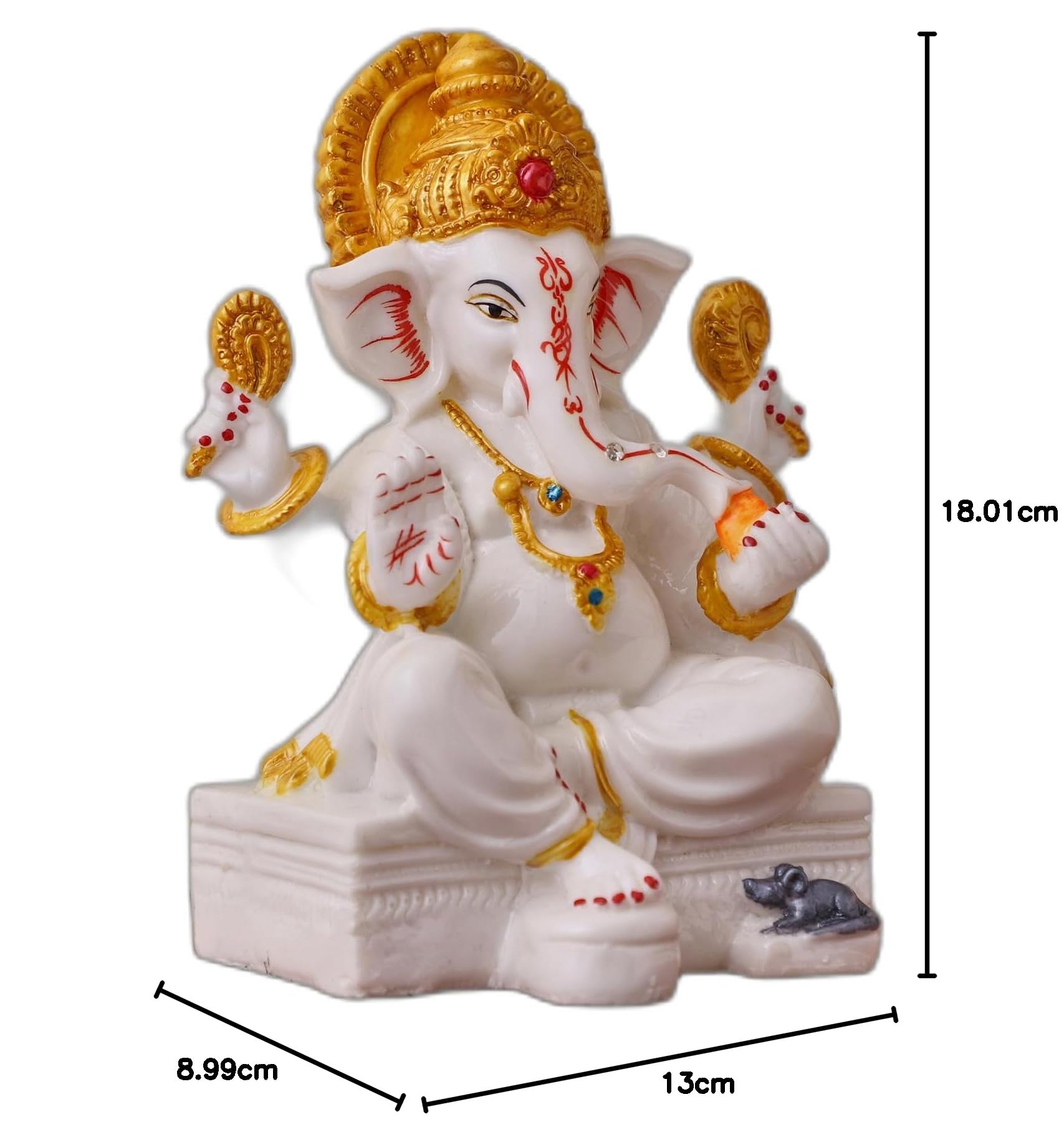 White Marble Ganesh Idol - Lord Ganesha Statue -9