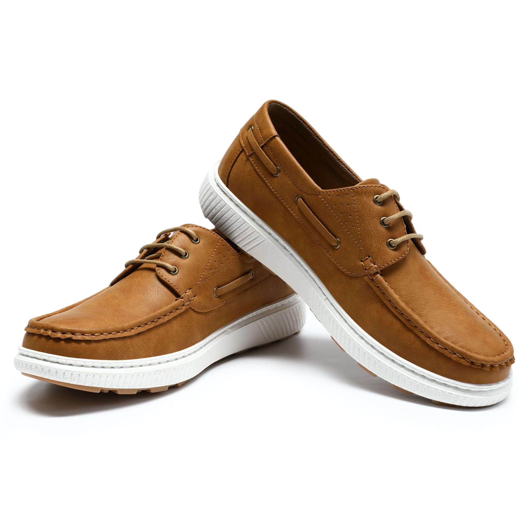 Allthemen Herren Loafer Leder Mokassins Slip on Business Bootsschuhe Leicht | Flache Sohle, Segelschuhe, mit Schnürsenkel, Bequem, Slipper, Casual Alltag, Halbschuhe, Freizeitschuhe, Moccasins