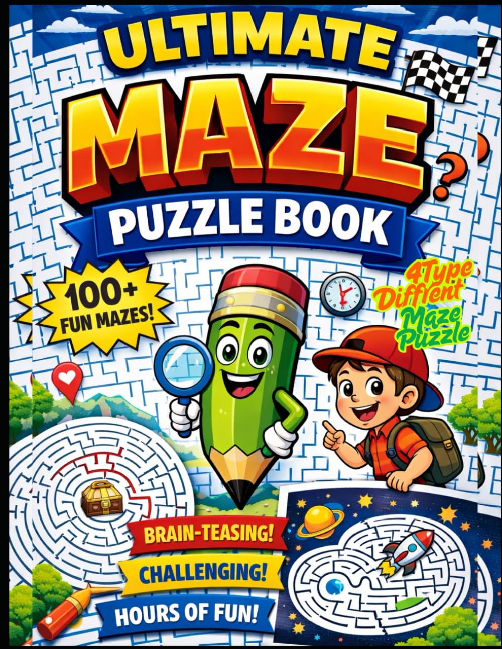 Amazing Maze Puzzle Book.: Fun, Challenging, and Brain-Boosting Mazes to Improve Focus, Problem-Solving Skills, and Logical Thinking.